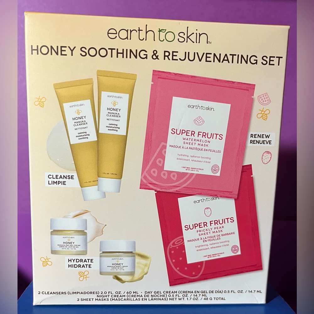 Earth to Skin Honey Soothing & Rejuvenating Set NIB